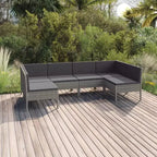 vidaXL Patio Lounge Set Outdoor Sectional Sofa Set Table Poly Rattan Gray