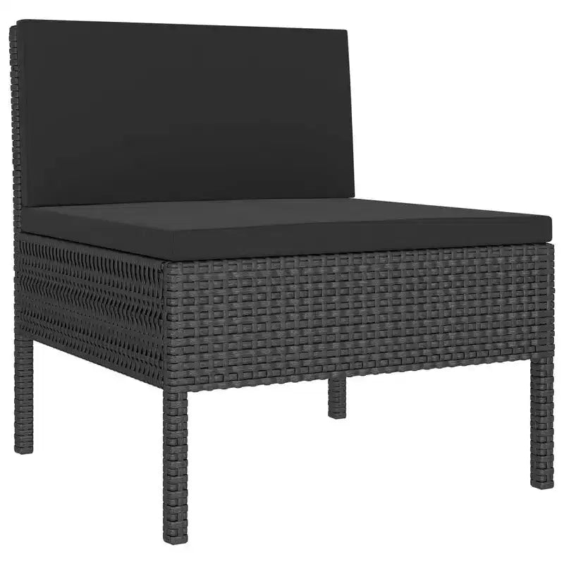 vidaXL 8 Piece Outdoor Lounge Set - Poly Rattan Patio Furniture with Cushions, Weather - Resistant, Easy Maintenance, Black.