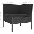 vidaXL 8 Piece Outdoor Lounge Set - Poly Rattan Patio Furniture with Cushions, Weather - Resistant, Easy Maintenance, Black.