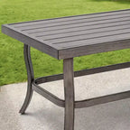HAPPATIO 6 Piece Aluminum Patio Furniture Set, Outdoor Chairs with Ottomans and Loveseat, Outdoor Sofa with Cushions and Coffee Table(Gray)