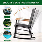 Celebalcony Outdoor Rocking Chairs Set of 2, High Back Patio Rocking Chair Set,Textilene Fabric Outdoor Rocking Chair for Porch,Patio,Balcony