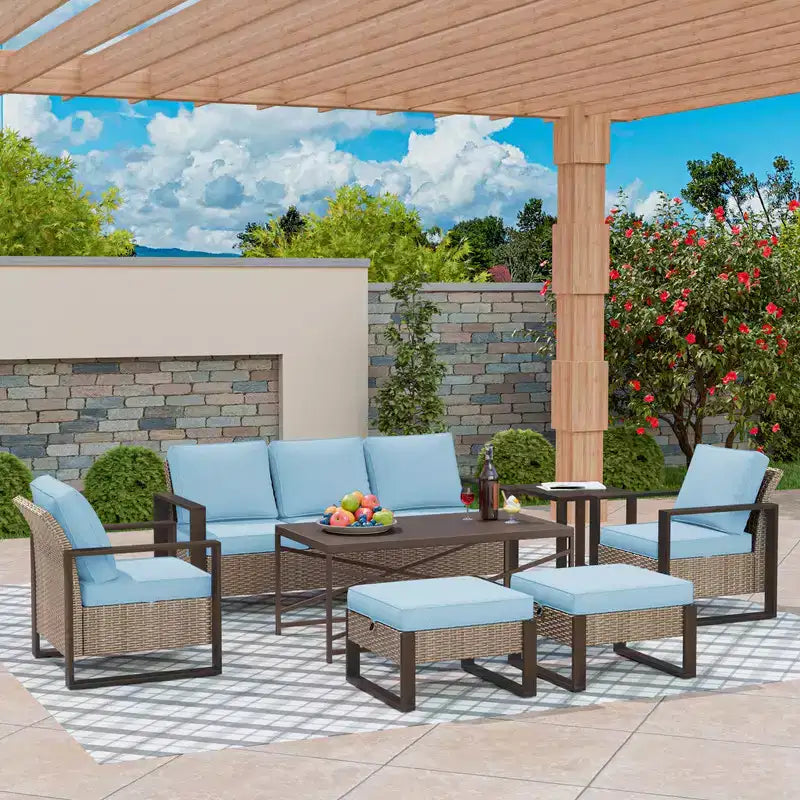 UPTIOT 7-Piece Outdoor Patio Conversation Set