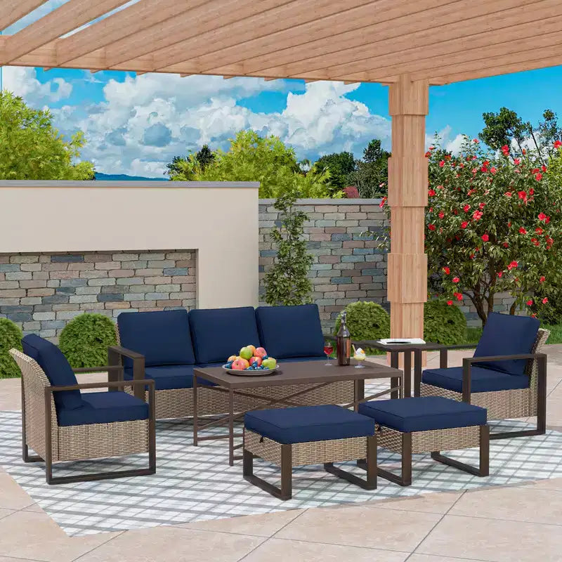 UPTIOT 7-Piece Outdoor Patio Conversation Set