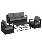 UPTIOT 4-Piece Outdoor Patio Conversation Set