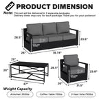 UPTIOT 4-Piece Outdoor Patio Conversation Set