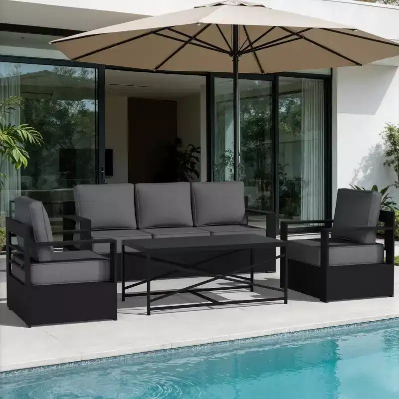 UPTIOT 4-Piece Outdoor Patio Conversation Set