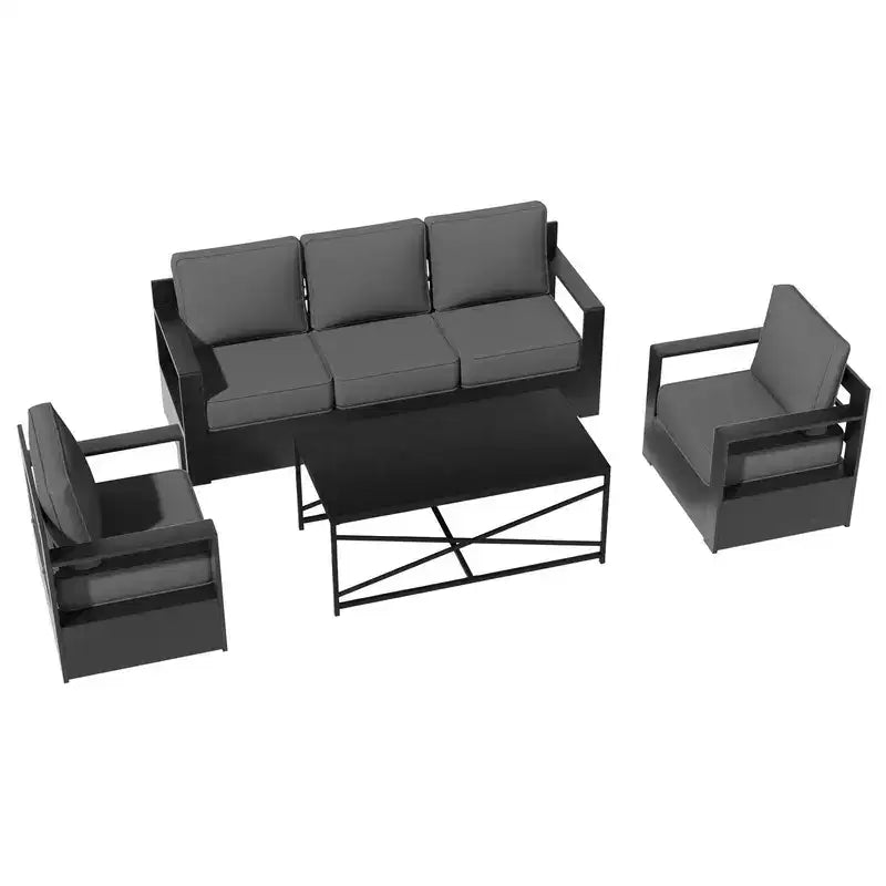 UPTIOT 4-Piece Outdoor Patio Conversation Set