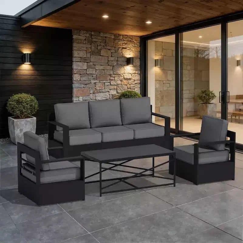 UPTIOT 4-Piece Outdoor Patio Conversation Set