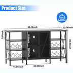 Mobile bar industriale con portabottiglie e mensole