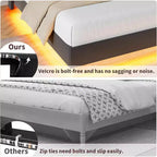 Struttura letto flottante con testiera contenitore, luci a LED e ricarica USB – Completo/Queen/King