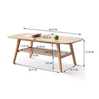 Tavolino da Caffè in Legno Massello di Rovere con Ripiano a Due Livelli – Disponibile nelle Misure 40x20 e 47x22