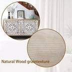 Mobile contenitore vintage da 59'' con 4 ante in legno intagliato e 2 ripiani