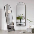 Specchio ad arco a figura intera con cornice in alluminio, 58 x 18 pollici