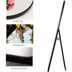 Specchio ad arco a figura intera con cornice in alluminio, 58 x 18 pollici