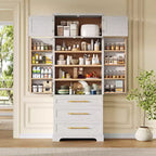 Dispensa da Cucina Coloniale 78,2" – 6 Ante, 8 Ripiani e Cassetto Nascosto