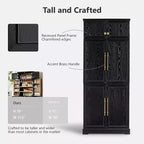 Dispensa da Cucina Coloniale 78,2" – 6 Ante, 8 Ripiani e Cassetto Nascosto