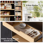 Dispensa da Cucina Coloniale 78,2" – 6 Ante, 8 Ripiani e Cassetto Nascosto