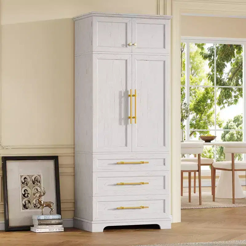 Dispensa da Cucina Coloniale 78,2" – 6 Ante, 8 Ripiani e Cassetto Nascosto