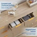 Cassettiera a 10 cassetti scanalati con maniglie in metallo – Comodino moderno per camera da letto e soggiorno