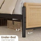 Struttura letto in rattan Boho con testiera – Una piazza e mezza, Queen, King