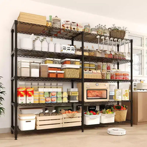 71 W Storage Shelves,5 Tier Metal Shelving Unit Heavy Duty Wire Shelving Adjustable Pantry Shelves Kitchen Shelf for Kitchen Pantry Garage Commercial