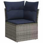 vidaXL Salotto da Giardino con Cuscini in Polirattan e Legno di Acacia