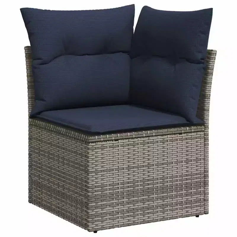vidaXL Salotto da Giardino con Cuscini in Polirattan e Legno di Acacia