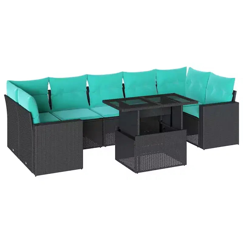 vidaXL Salotto da Giardino con Cuscini in Polirattan e Legno di Acacia