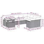 vidaXL Set Divani da Giardino con Cuscini e Tavolo Esterno 10 pz in Polyrattan