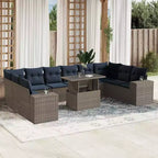 vidaXL Set Divani da Giardino con Cuscini Tavolo e Divani 11 pz in Polyrattan