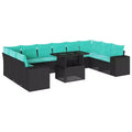 vidaXL Set Divani da Giardino con Cuscini Tavolo e Divani 11 pz in Polyrattan