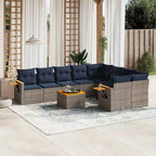 vidaXL Set Divani da Giardino 10 pz con Cuscini Nero Polyrattan (Solo USA)