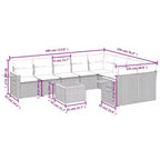 vidaXL Set Divani da Giardino 10 pz con Cuscini Nero Polyrattan (Solo USA)