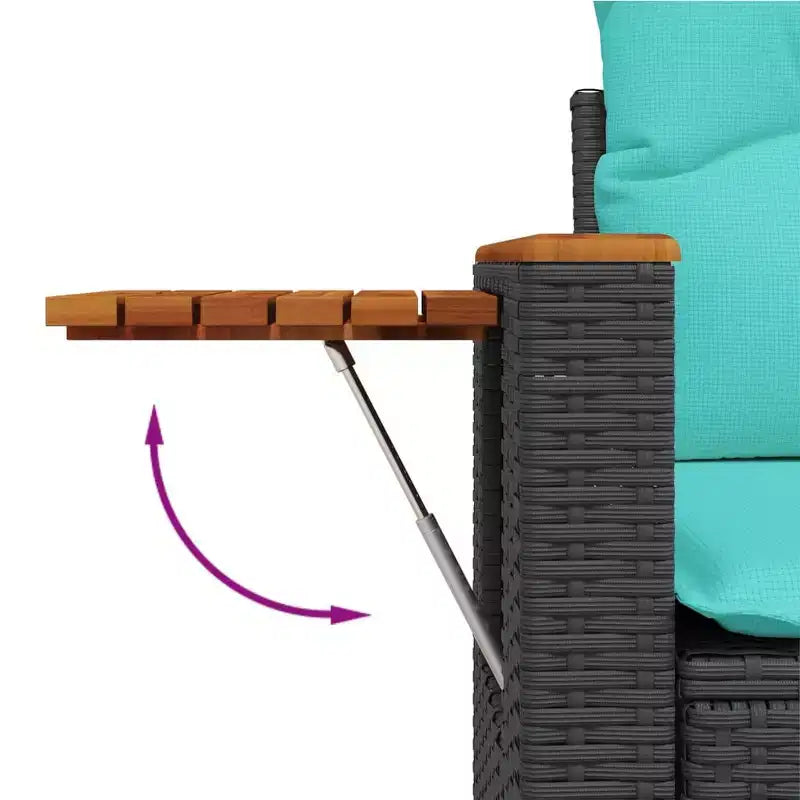 vidaXL Set Divani da Giardino 10 pz con Cuscini Nero Polyrattan (Solo USA)