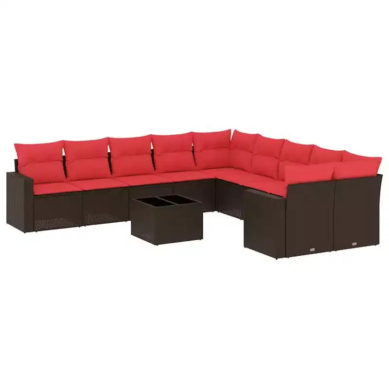 vidaXL Set divani da giardino in rattan PE, acciaio verniciato a polvere Grande