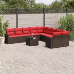 vidaXL Set divani da giardino in rattan PE, acciaio verniciato a polvere Grande