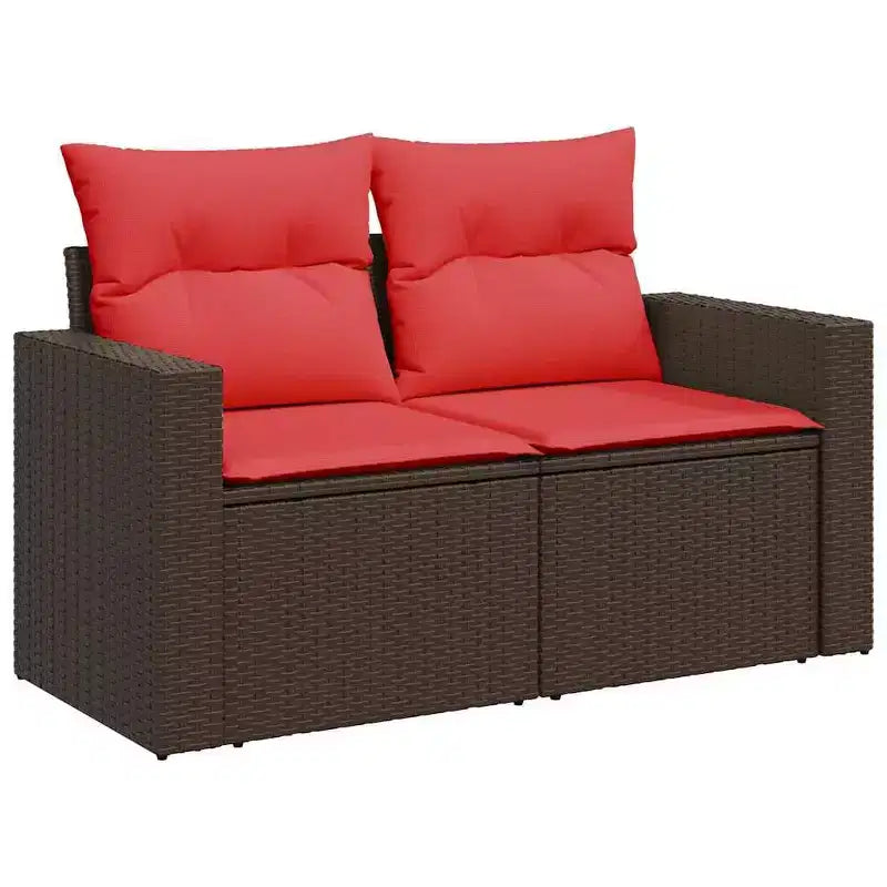 vidaXL Set divani da giardino in rattan PE, acciaio verniciato a polvere Grande