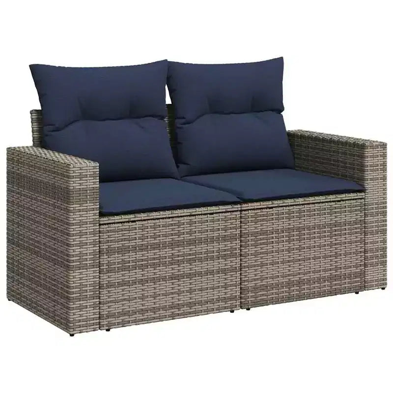 vidaXL Set divani da giardino in rattan PE, acciaio verniciato a polvere Grande
