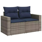 vidaXL Set divani da giardino in rattan PE, acciaio verniciato a polvere Grande