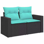 vidaXL Set divani da giardino in rattan PE, acciaio verniciato a polvere Grande