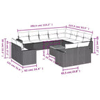 vidaXL Salotto da Giardino a 13 Pezzi con Cuscini Grigio Polyrattan