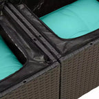 vidaXL Set Divani da Giardino 9 pz con Cuscini in Polyrattan Nero