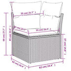vidaXL 5 Piece Patio Sofa Set with Cushions Gray Poly Rattan
