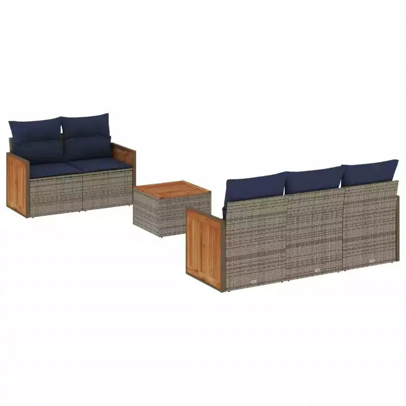 vidaXL Set Divani da Giardino 6 pz con Cuscini Nero in Polyrattan