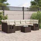 vidaXL Set Divani da Giardino 8 pz con Cuscini Grigio Polyrattan