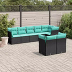 vidaXL 9 Piece Patio Sofa Set with Cushions Gray Poly Rattan