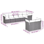 vidaXL 9 Piece Patio Sofa Set with Cushions Gray Poly Rattan