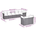 vidaXL 9 Piece Patio Sofa Set with Cushions Gray Poly Rattan