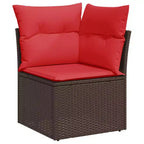 vidaXL 9 Piece Patio Sofa Set with Cushions Gray Poly Rattan