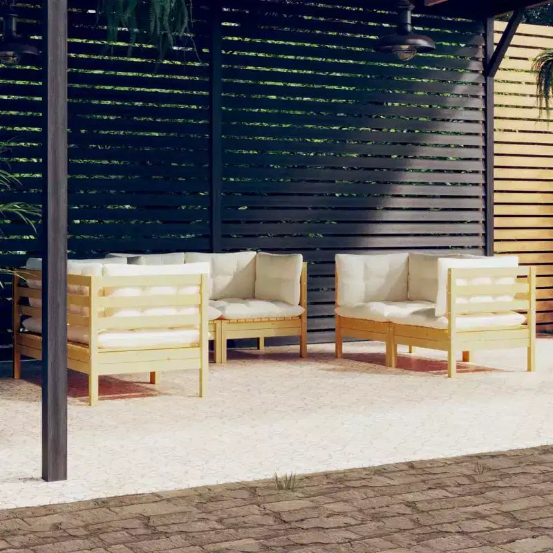 vidaXL Set Salotto da Giardino 6 pz in Pino Massello con Cuscini Colori Vari